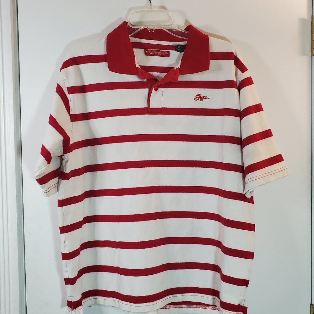 Enyce Men's pull over white with red stripes and collar